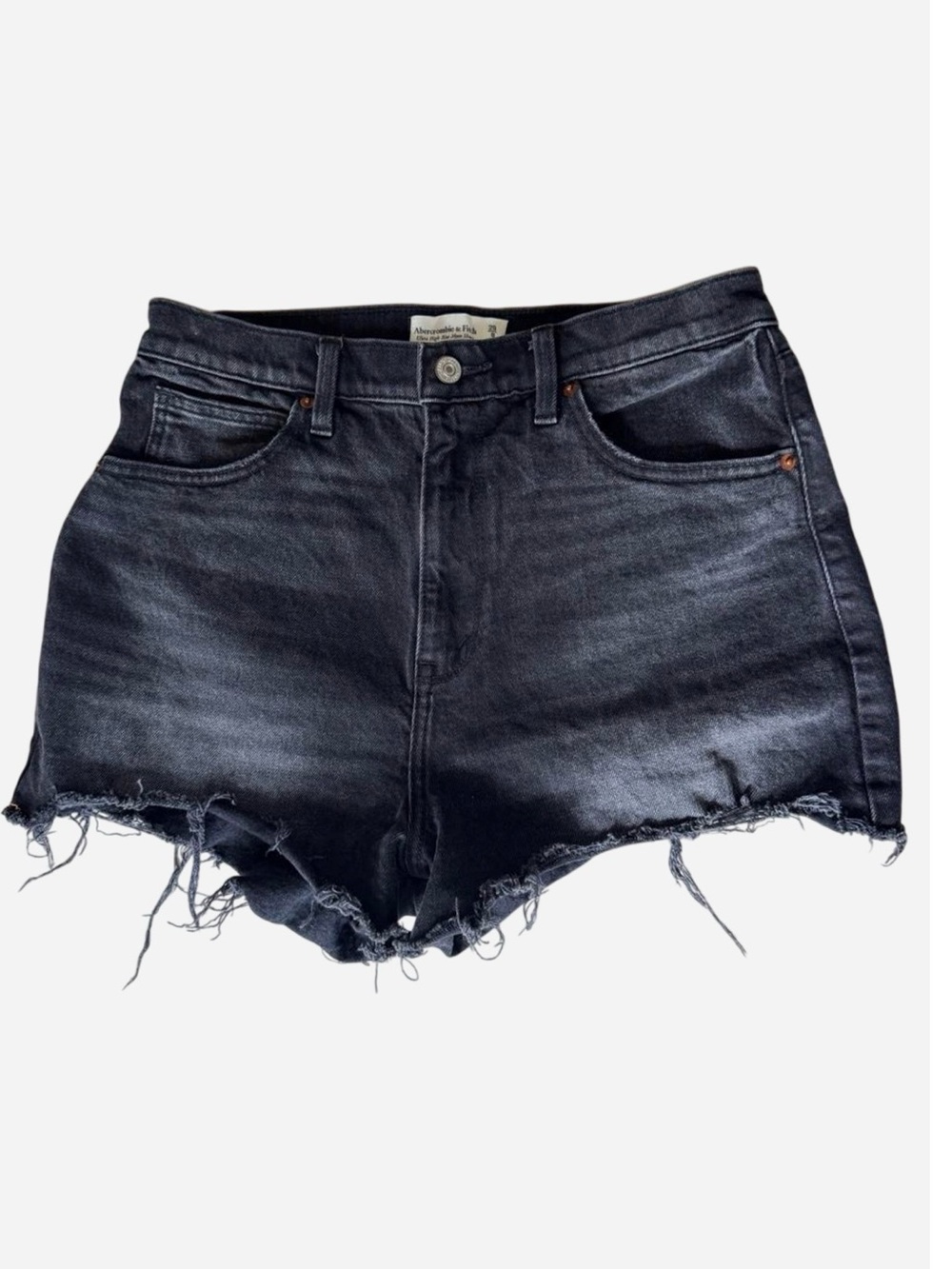 Abercrombie & Fitch Ultra High-Rise Mom Black Denim Shorts